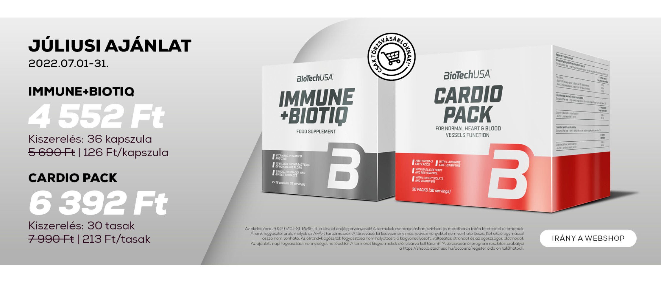 Biotech júliusi akció Immune, Cradio Pack