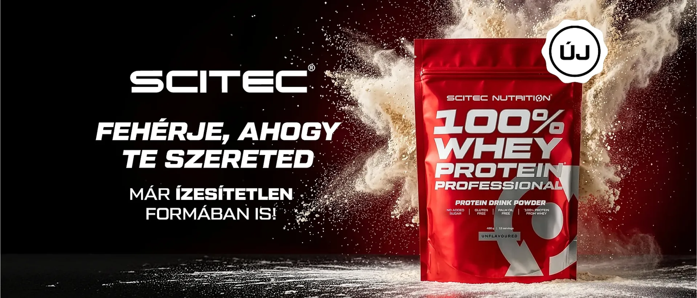 Scitec új ízesítetlen Whey Protein Professional